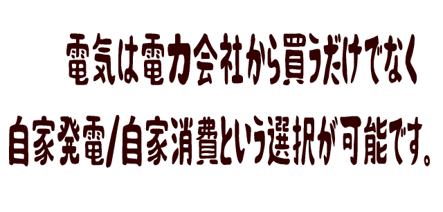 電気は電力会社から買うだけでなく自家発電/自家消費という選択が可能です。